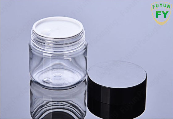 100ml OEM Logo Plastic Packaging Jars, frasco cosmético do curso claro