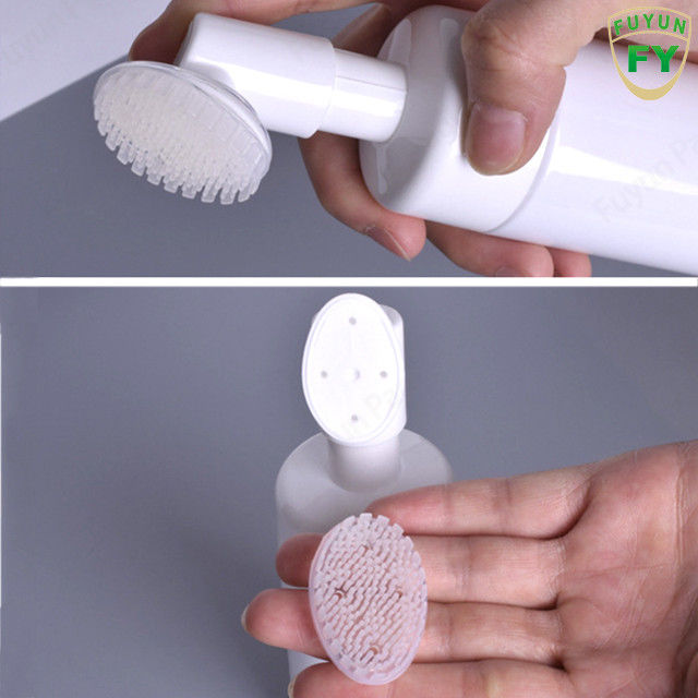 a bomba branca vazia de Fuyun da escova do silicone 120ml engarrafa a extremidade aberta fácil para a lavagem da cara