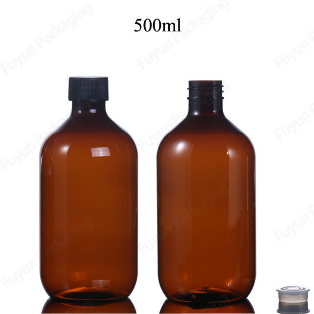 garrafas plásticas do soro 16oz, 500ml vazio Amber Pet Bottles
