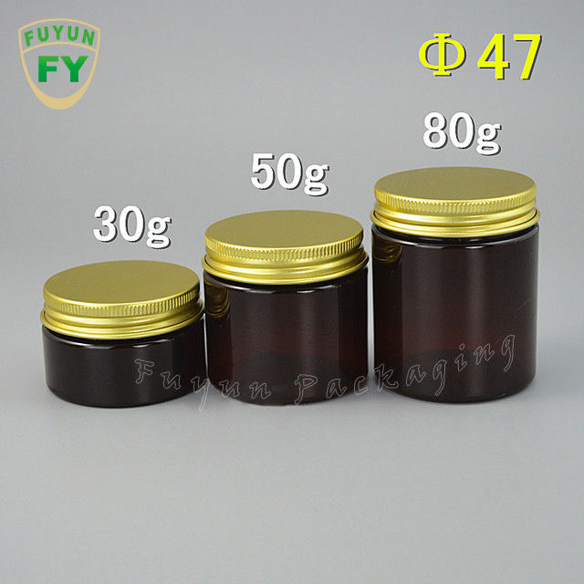 Do ANIMAL DE ESTIMAÇÃO de alumínio de Amber Clear da tampa do armazenamento dos doces do produto comestível frasco plástico