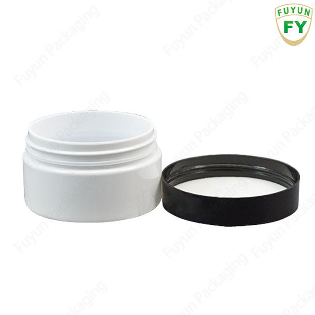 Frasco plástico vazio branco do recipiente de armazenamento 100ml dos cosméticos com tampa preta