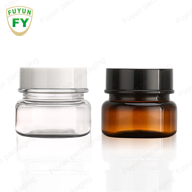 Amber Plastic Acrylic Cosmetic Jar branca de carimbo quente 50g