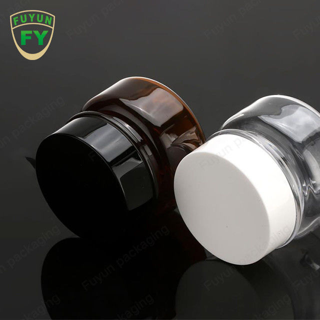 Amber Plastic Acrylic Cosmetic Jar branca de carimbo quente 50g
