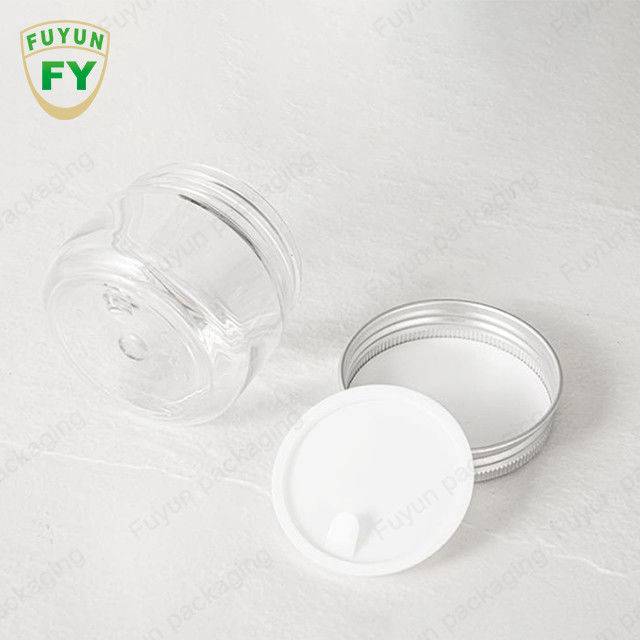 Frasco redondo da cookie clara plástica BPA-livre do armazenamento do alimento do ANIMAL DE ESTIMAÇÃO dos recipientes com a tampa para o empacotamento dos doces