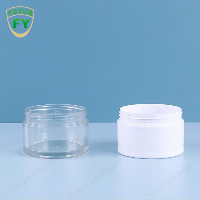 A cor clara branca de Fuyun 80ml 100ml 120ml engrossa o frasco de creme plástico do animal de estimação da parede inferior com tampão colorido