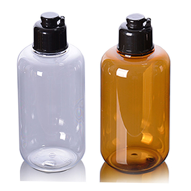 10.14oz Amber Clear Shampoo Lotion Bottle com Flip Top Cap