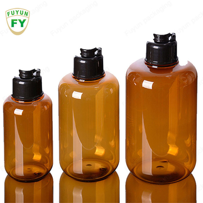 10.14oz Amber Clear Shampoo Lotion Bottle com Flip Top Cap