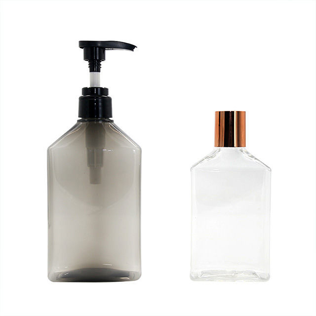 Fuyun elegant 350 500ml slant shoulder green clear shampoo lotion pump bottle