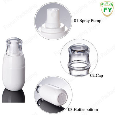 Material fino oval branco da garrafa da garrafa PETG do pulverizador da névoa de 1 onça