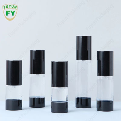 do espaço livre vazio luxuoso feito sob encomenda do creme de 15ml 30ml 50ml da loção plástica cosmética do pulverizador pum mal ventilado geado preto branco