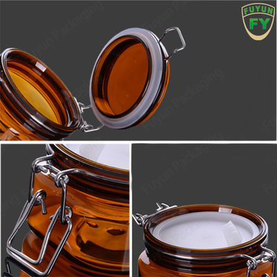 armazenamento Amber Container /Jar da Alimento-categoria com travamento da braçadeira para o café do armário da cozinha