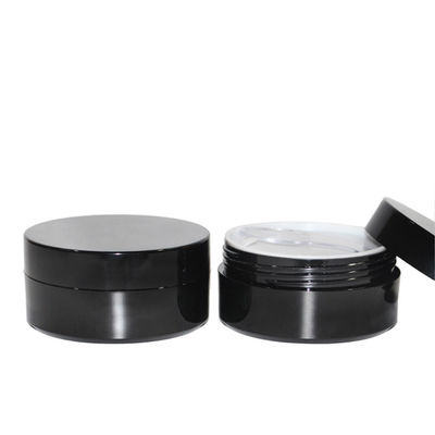 frascos do empacotamento 100g plástico, skincare que empacota frascos pretos do animal de estimação com tampão