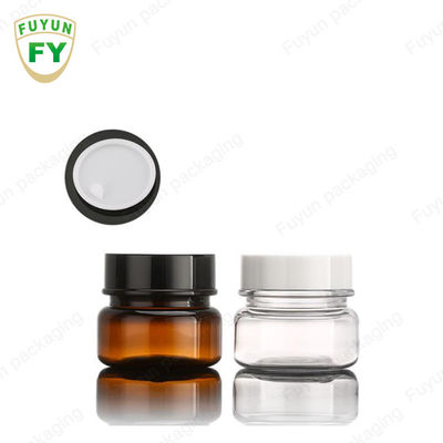 Frasco cosmético do ANIMAL DE ESTIMAÇÃO plástico ambarino luxuoso de 30g 50g para o creme de cara