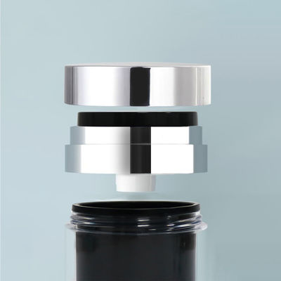 frasco mal ventilado da emulsão da bomba do creme hidratante 50ml preto branco com empacotamento de vácuo cosmético do tampão