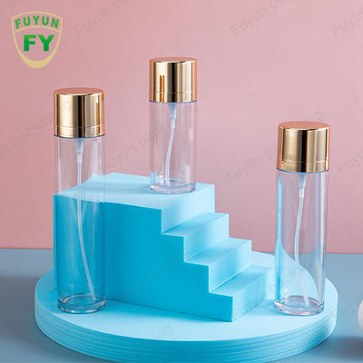 Empacotamento cosmético cilíndrico vazio da garrafa 50ml do pulverizador do ANIMAL DE ESTIMAÇÃO do tampão do ouro