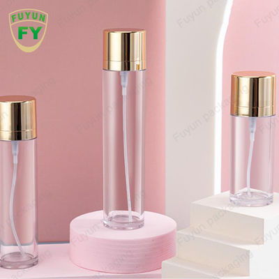 Empacotamento cosmético cilíndrico vazio da garrafa 50ml do pulverizador do ANIMAL DE ESTIMAÇÃO do tampão do ouro