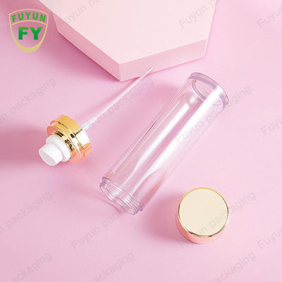 Empacotamento cosmético cilíndrico vazio da garrafa 50ml do pulverizador do ANIMAL DE ESTIMAÇÃO do tampão do ouro