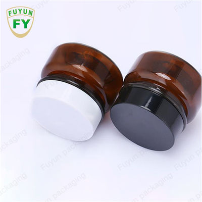 Frasco de creme cosmético por atacado do empacotamento de alimento 30ml Amber Black Pet Plastic Cosmetic com a tampa preta branca