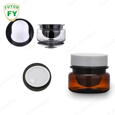 Frasco de creme cosmético por atacado do empacotamento de alimento 30ml Amber Black Pet Plastic Cosmetic com a tampa preta branca