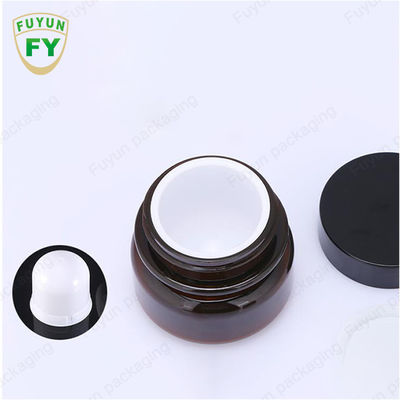 Frasco de creme cosmético por atacado do empacotamento de alimento 30ml Amber Black Pet Plastic Cosmetic com a tampa preta branca