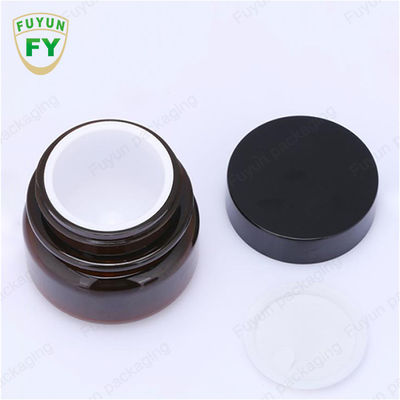 Frasco de creme cosmético por atacado do empacotamento de alimento 30ml Amber Black Pet Plastic Cosmetic com a tampa preta branca