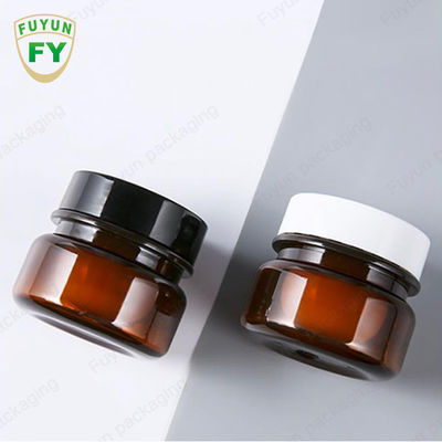 Frasco de creme cosmético por atacado do empacotamento de alimento 30ml Amber Black Pet Plastic Cosmetic com a tampa preta branca