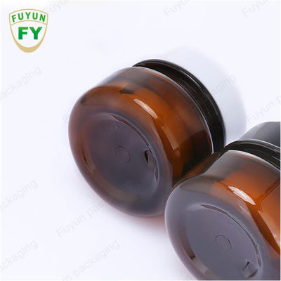 Frasco de creme cosmético por atacado do empacotamento de alimento 30ml Amber Black Pet Plastic Cosmetic com a tampa preta branca