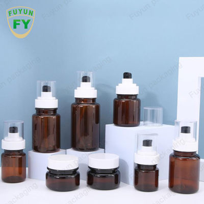 Pulverizador contínuo de Fuyun 40ml 60ml Amber Skincare Plastic Pump Bottles