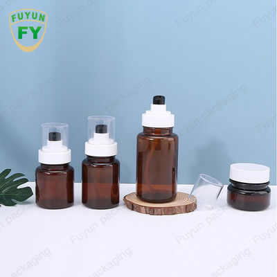 Pulverizador contínuo de Fuyun 40ml 60ml Amber Skincare Plastic Pump Bottles