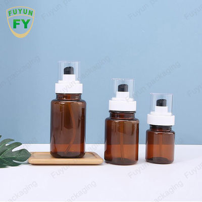 Pulverizador contínuo de Fuyun 40ml 60ml Amber Skincare Plastic Pump Bottles