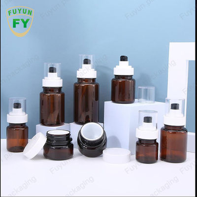 Pulverizador contínuo de Fuyun 40ml 60ml Amber Skincare Plastic Pump Bottles