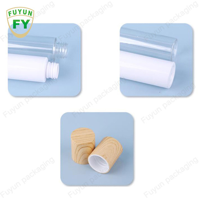 frasco 60ml de creme geado claro com grupos de empacotamento cosméticos de vidro da tampa de bambu do teste padrão