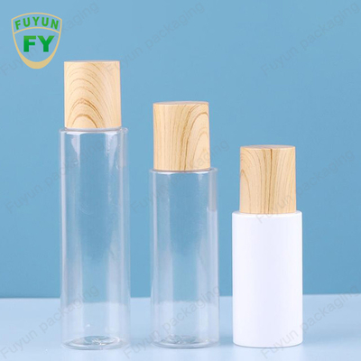 frasco 60ml de creme geado claro com grupos de empacotamento cosméticos de vidro da tampa de bambu do teste padrão