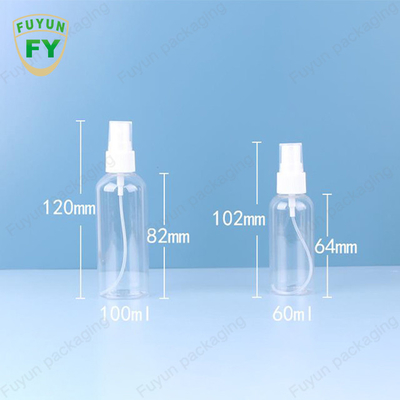 Garrafa fina do pulverizador do plástico da névoa do mini perfume claro de 80ml 100ml