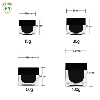 Da forma clara do retângulo da cor do preto de Fuyun 15ml/30ml/60ml/100ml/120ml/15g/30g/50g/100g garrafa dobro plástica acrílica da parede
