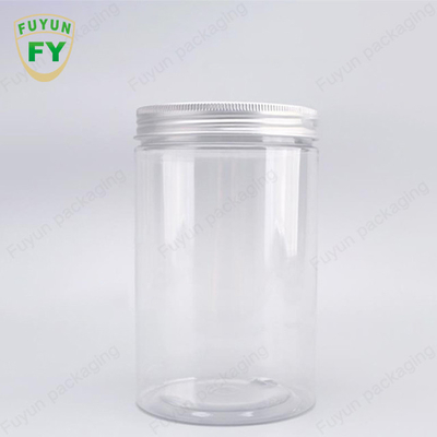 frascos transparentes do empacotamento plástico de 30ml 40ml 150ml com produto comestível de alumínio do tampão