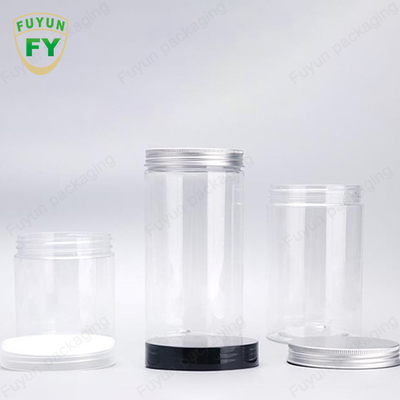 frascos transparentes do empacotamento plástico de 30ml 40ml 150ml com produto comestível de alumínio do tampão