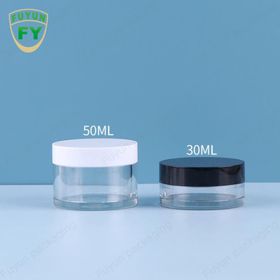 Frasco largo claro plástico do creme da lama do sono da cara do olho da boca do animal de estimação de Fuyun 30ml 50ml