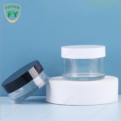 Frasco largo claro plástico do creme da lama do sono da cara do olho da boca do animal de estimação de Fuyun 30ml 50ml