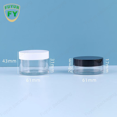 Frasco largo claro plástico do creme da lama do sono da cara do olho da boca do animal de estimação de Fuyun 30ml 50ml