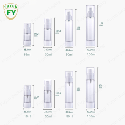 recipiente da loção de 1oz 60ml 80ml 100ml PP Mini Airless Cosmetic Bottle Plastic