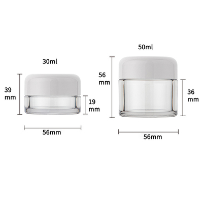 Frasco de creme facial de Skincare do olho brilhante plástico da mão com tampão branco 30ml 50ml