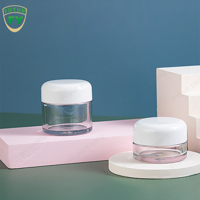 Frasco de creme facial de Skincare do olho brilhante plástico da mão com tampão branco 30ml 50ml