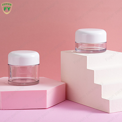 Frasco de creme facial de Skincare do olho brilhante plástico da mão com tampão branco 30ml 50ml