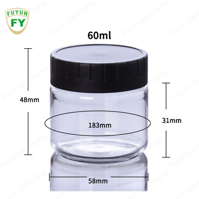 frascos do empacotamento plástico de 60ml 100ml Skincare com tampão branco